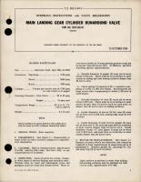 Overhaul Instructions with Parts for Main Landing Gear Cylinder Runaround Valve - Part 1359-526547