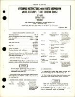 Overhaul Instructions with Parts Flight Control Boost Valve Assembly - 3274687 and 3274687-503