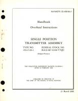 Overhaul Instructions for Single Position Transmitter Assembly Type No. 4564-5A6-1 