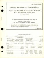 Overhaul Instructions with Parts Breakdown for Aircraft Geared Electrical Motors - Part XA34200, XB19324 and 94127