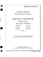 Overhaul Instructions for Injection Carburetor Model PD-9G1 Parts List No. 391509-5, 391509-7, 391509-8, 391729-1, 391729-3, 391729-4