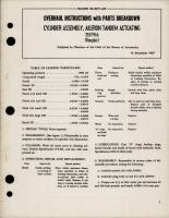 Overhaul Instructions with Parts for Aileron Tandem Actuating Cylinder Assembly - 3551966 