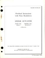 Overhaul Instructions with Parts Breakdown for Linear Actuator - Part 29642-4 - Model ELA20-45-1