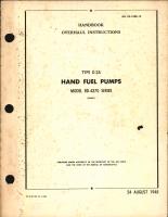 Overhaul Instructions for Type D-2A Hand Fuel Pumps Model RD-4370 Series