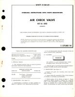 Overhaul Instructions with Parts Breakdown for Air Check Valve - Part 107002