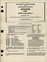 Overhaul Instructions with Parts Breakdown for Actuator - Model A7621-3 and A7621-5 