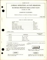 Overhaul Instructions with Parts for Manifold Pressure Regulator Valve - Assembly No. 97000 