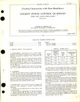 Overhaul Instructions with Parts Breakdown for Cockpit Power Control Quadrant PN 5L3901 and 5L3902