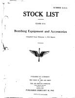 Stock List for Bombing Equipment and Accessories