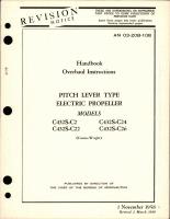 Overhaul Instructions for Pitch Lever Type Electric Propeller - Models C432S-C22, C432S-C24, C432S-C26, and C432S-C2