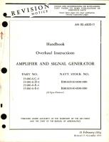 Overhaul Instructions for Amplifier and Signal Generator Part No. 15406-6-C-4, 15406-6-D-4, 15406-6-E-4, 15406-6-E-6