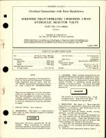 Overhaul Instructions with Parts Breakdown for Solenoid Pilot Operated 2 Position 3 way Hydraulic Selector Valve - Part 1371-598820