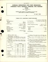 Overhaul Instructions with Parts for Manually Operated Tow Position Hydraulic Valve - Part 25506