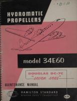 Maintenance Manual for Hydromatic Propeller Model 34E60 for Douglas DC-7C "Seven Seas"