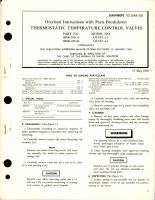 Overhaul Instructions with Parts Breakdown for Thermostatic Temperature Control Valves - Parts 18900-160-13 and 18900-185-24