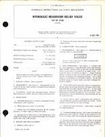 Overhaul Instructions with Parts Breakdown for Hydraulic Reservoir Relief Valve Part no. 312500