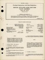 Overhaul Instructions with Parts for Motor Actuated Slide Shut Off Valve Assembly - Part 106205