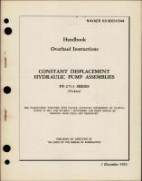 Overhaul Instructions for Constant Displacement Hydraulic Pump Assemblies - PF-2713 Series 