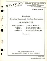 Operation, Service and Overhaul Instructions for AC Generator - Parts 903J820-1, A50J207-2, and A50J207-4