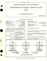 Overhaul Instructions with Parts Breakdown for Non-Interflow Four-Way Selector Valve Part No. 1008461