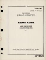 Overhaul Instructions for Electric Motor - Model 220047-011 and 220047-070 Series