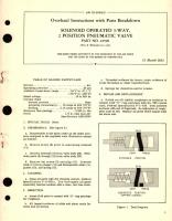 Overhaul Instructions with Parts Breakdown for Solenoid Operated 3-Way, 2 Position Pneumatic Valve Part No. 22596