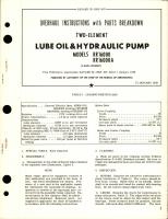 Overhaul Instructions with Parts for Two Element Lube Oil & Hydraulic Pump - Models RR16000 and RR16000A