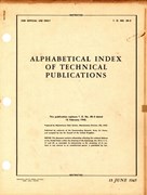 Alphabetical index of Technical Publications