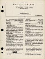 Overhaul Instructions with Parts Breakdown for Hydraulic Swivel Joint - Part R184D4 