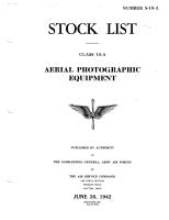 Stock List for Aerial Photographic Equipment