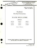 Overhaul Instructions for Water Regulator Models 101796, 104384, 169478, 169479, 169953, 169954, 190255, 222552, 229300