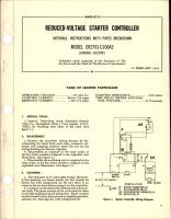 Overhaul Instructions with Parts Breakdown for Reduced Voltage Starter Controller - Model CR2781-C106A3 