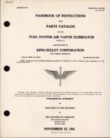 Instructions with Parts Catalog for Fuel System Air Vapor Eliminator Type A-6 