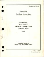 Overhaul Instructions for Inverter - Part SE-9-1, and Motor Generator - Part SE-9-1-1A 