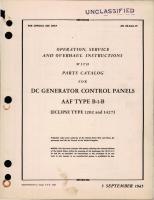 Operation, Service & Overhaul Instructions with Parts Catalog for DC Generator Control Panels -Types B-1-B, 1202, 1427