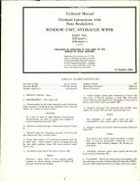 Overhaul Instructions with Parts Breakdown for Hydraulic Wiper Window Unit - Parts XW20907-1 and XW20907-2 