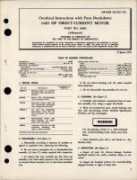 Overhaul Instructions with Parts Breakdown for Direct Current Motor - 0.002 HP - Part 26845 