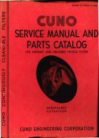 Maintenance and Overhaul Instructions with Parts for Cuno Auto-Klean Oil Filters 