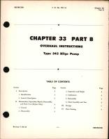 Overhaul Instructions for Type 543 Bilge Pump, Chapter 33 Part B