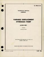 Overhaul Instructions for Variable Displacement Hydraulic Pump - AA-20510 Series 