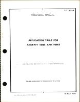 Technical Manual with Application Table for Aircraft Tires and Tubes