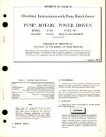 Overhaul Instructions with Parts Breakdown for Power Driven Rotary Pump - Model RG5200F - Type AN4101 