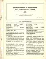 Overhaul Instructions with Parts Breakdown for Automatic Propeller Feathering Switch - 5200