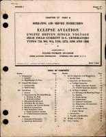 Operating and Service Instructions for Engine Driven Single Voltage High Field Current DC Generators 