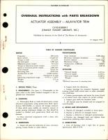 Overhaul Instructions with Parts Breakdown for Actuator Assembly - Ailavator Trim - CV10-818089-1 