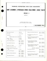 Overhaul Instructions with Parts Breakdown for Hydraulic Wing Fold-Timer Check Valve Unit Assembly - 89H1069-1 and 89H1069-3