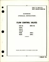 Overhaul Instructions for Flow Control Valves - Models AFR4-3 and AFR4-5