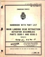 Handbook with Parts List for Main Landing Gear Retraction Actuator Assemblies - Parts 9590-1 and 9590-3