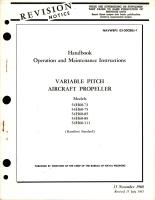 Operation and Maintenance Instructions for Variable Pitch Propeller - Models 54H60-73, 54H60-75, 54H60-85, 54H60-89, and 54H60-111 