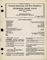 Overhaul Instructions with Parts Breakdown for Hydraulic Relief Valve - Part A-10104-8 